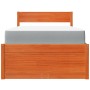 Cama con cajones y colchón madera maciza pino marrón 90x200 cm de , Camas y somieres - Ref: Foro24-3281909, Precio: 310,05 €,...
