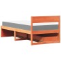 Cama con cajones y colchón madera maciza pino marrón 90x200 cm de , Camas y somieres - Ref: Foro24-3281909, Precio: 310,05 €,...