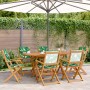 Sillas de jardín reclinables 6 uds madera maciza y tela verde de , Sillas de jardín - Ref: Foro24-3214587, Precio: 371,35 €, ...