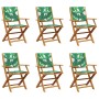 Sillas de jardín reclinables 6 uds madera maciza y tela verde de , Sillas de jardín - Ref: Foro24-3214587, Precio: 371,35 €, ...