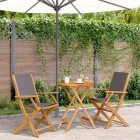 Juego de bistro de 3 piezas tela y madera maciza antracita by , Garden sets - Ref: Foro24-3281797, Price: 170,74 €, Discount: %