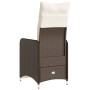 Sillón reclinable de jardín con cojines ratán sintético marrón de , Sillas de jardín - Ref: Foro24-365696, Precio: 132,95 €, ...