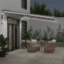 Toldo retráctil automático luz LED antracita blanco 500x300 cm de , Toldos - Ref: Foro24-3215789, Precio: 688,88 €, Descuento: %