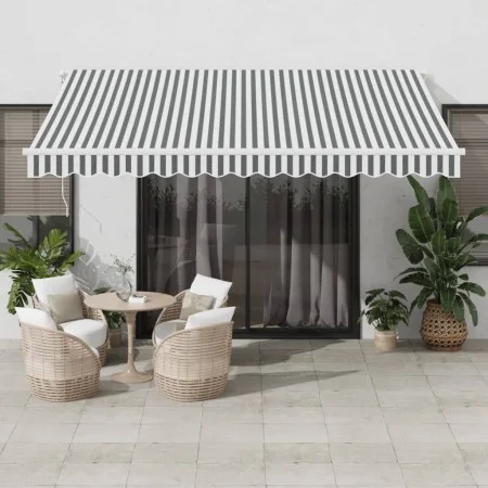 Toldo retráctil automático gris antracita y blanco 400x350 cm von , Markisen - Ref: Foro24-3215794, Preis: 439,51 €, Rabatt: %