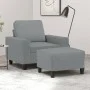 Sessel mit Hocker, helles graues Gewebe, 60 cm. von , Sofas - Ref: Foro24-3201143, Preis: 190,31 €, Rabatt: %