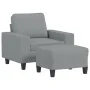 Sessel mit Hocker, helles graues Gewebe, 60 cm. von , Sofas - Ref: Foro24-3201143, Preis: 190,31 €, Rabatt: %