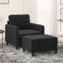 Sillón con taburete terciopelo negro 60 cm de , Sofás - Ref: Foro24-3201169, Precio: 196,71 €, Descuento: %