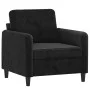 Sillón con taburete terciopelo negro 60 cm de , Sofás - Ref: Foro24-3201169, Precio: 196,71 €, Descuento: %