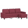 Sofá de 3 plazas con taburete de tela rojo tinto 180 cm de , Sofás - Ref: Foro24-3201157, Precio: 295,03 €, Descuento: %