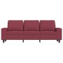 Sofá de 3 plazas con taburete de tela rojo tinto 180 cm de , Sofás - Ref: Foro24-3201157, Precio: 295,03 €, Descuento: %
