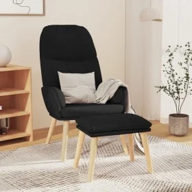 Sillón de relax con reposapiés tela negro de , Sillones - Ref: Foro24-3097348, Precio: 129,69 €, Descuento: %
