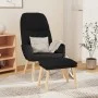Sillón de relax con reposapiés tela negro de , Sillones - Ref: Foro24-3097348, Precio: 129,69 €, Descuento: %