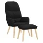 Sillón de relax con reposapiés tela negro de , Sillones - Ref: Foro24-3097348, Precio: 129,69 €, Descuento: %