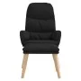 Sillón de relax con reposapiés tela negro de , Sillones - Ref: Foro24-3097348, Precio: 129,69 €, Descuento: %