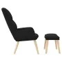 Sillón de relax con reposapiés tela negro de , Sillones - Ref: Foro24-3097348, Precio: 129,69 €, Descuento: %