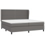 Cama box spring con colchón cuero sintético gris 200x200 cm de , Camas y somieres - Ref: Foro24-3128995, Precio: 715,76 €, De...