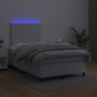 Cama box spring colchón y LED cuero sintético blanco 120x200 cm de , Camas y somieres - Ref: Foro24-3135814, Precio: 433,47 €...