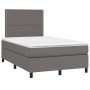 Cama box spring colchón y LED cuero sintético gris 120x200 cm de , Camas y somieres - Ref: Foro24-3135877, Precio: 415,56 €, ...