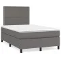 Boxspringbett mit Kunstleder-Matratze in Grau, 120x200 cm. von , Betten und Lattenroste - Ref: Foro24-3142777, Preis: 424,36 ...