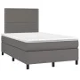 Boxspringbett mit Kunstleder-Matratze in Grau, 120x200 cm. von , Betten und Lattenroste - Ref: Foro24-3142777, Preis: 424,36 ...