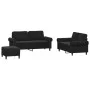 Juego de sofás con cojines 3 piezas terciopelo negro de , Sofás - Ref: Foro24-3202225, Precio: 520,61 €, Descuento: %