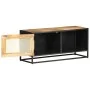 Mueble para TV madera mango rugosa y caña natural 90x30x40 cm de vidaXL, Muebles TV - Ref: Foro24-323144, Precio: 153,38 €, D...