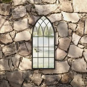 Black iron garden mirror for outdoor use 70x30 cm by , Mirrors - Ref: Foro24-318344, Price: 74,17 €, Discount: %