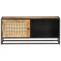 Mueble para TV madera mango rugosa y caña natural 90x30x40 cm de vidaXL, Muebles TV - Ref: Foro24-323144, Precio: 153,38 €, D...