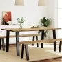 Mesa de comedor madera maciza de acacia 150x90x75 cm de , Mesas de cocina y de comedor - Ref: Foro24-353298, Precio: 186,24 €...