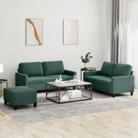 Dreiteiliges Sofaset mit dunkelgrünen Samtkissen. von , Sofas - Ref: Foro24-3201508, Preis: 502,88 €, Rabatt: %