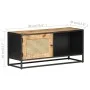 Mueble para TV madera mango rugosa y caña natural 90x30x40 cm de vidaXL, Muebles TV - Ref: Foro24-323144, Precio: 153,38 €, D...