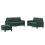 Juego de sofás con cojines 3 piezas terciopelo verde oscuro de , Sofás - Ref: Foro24-3201508, Precio: 540,74 €, Descuento: %