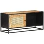 Mueble para TV madera mango rugosa y caña natural 90x30x40 cm de vidaXL, Muebles TV - Ref: Foro24-323144, Precio: 153,38 €, D...