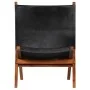 Faltbarer Relaxsessel aus echtem schwarzem Leder von , Klapphocker und Stühle - Ref: Foro24-246364, Preis: 185,99 €, Rabatt: %