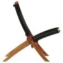 Faltbarer Relaxsessel aus echtem schwarzem Leder von , Klapphocker und Stühle - Ref: Foro24-246364, Preis: 185,99 €, Rabatt: %