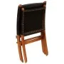 Faltbarer Relaxsessel aus echtem schwarzem Leder von , Klapphocker und Stühle - Ref: Foro24-246364, Preis: 185,99 €, Rabatt: %