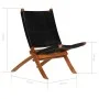 Faltbarer Relaxsessel aus echtem schwarzem Leder von , Klapphocker und Stühle - Ref: Foro24-246364, Preis: 185,99 €, Rabatt: %