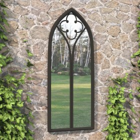 Espejo de jardín negro hierro para exterior 70x30 cm de , Espejos - Ref: Foro24-318352, Precio: 88,66 €, Descuento: %