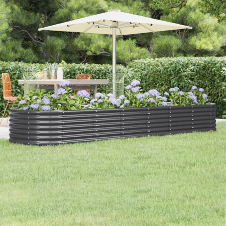 Jardinera arriate acero recubierto polvo antracita 296x80x36 cm de , Maceteros y jardineras - Ref: Foro24-318926, Precio: 70,...