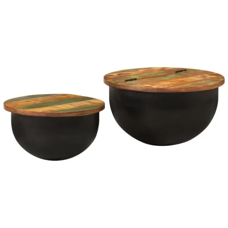 Set of 2 solid reclaimed wood coffee tables by , Coffee table - Ref: Foro24-351753, Price: 154,60 €, Discount: %