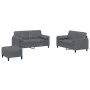 3-piece dark gray velvet sofa set with cushions by , Sofas - Ref: Foro24-3202005, Price: 468,06 €, Discount: %