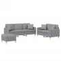 Juego de sofás con cojines 3 piezas tela gris claro de , Sofás - Ref: Foro24-3202142, Precio: 548,40 €, Descuento: %