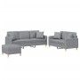 Juego de sofás con cojines 3 piezas tela gris claro de , Sofás - Ref: Foro24-3202142, Precio: 601,94 €, Descuento: %