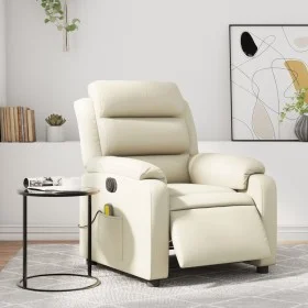 Elektrischer verstellbarer Massagesessel aus Kunstleder in Cremefarbe. von , Sessel - Ref: Foro24-3205036, Preis: 303,14 €, R...