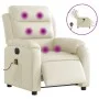 Sillón de masaje reclinable eléctrico cuero sintético crema de , Sillones - Ref: Foro24-3205036, Precio: 303,14 €, Descuento: %