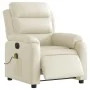 Sillón de masaje reclinable eléctrico cuero sintético crema de , Sillones - Ref: Foro24-3205036, Precio: 303,14 €, Descuento: %