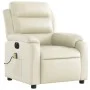 Sillón de masaje reclinable eléctrico cuero sintético crema de , Sillones - Ref: Foro24-3205036, Precio: 303,14 €, Descuento: %
