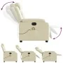 Sillón de masaje reclinable eléctrico cuero sintético crema de , Sillones - Ref: Foro24-3205036, Precio: 303,14 €, Descuento: %