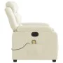 Sillón de masaje reclinable eléctrico cuero sintético crema de , Sillones - Ref: Foro24-3205036, Precio: 303,14 €, Descuento: %