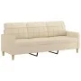 3-piece sofa set with cream fabric cushions by , Sofas - Ref: Foro24-3201316, Price: 518,52 €, Discount: %